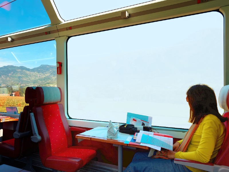 Railway smart glass train off