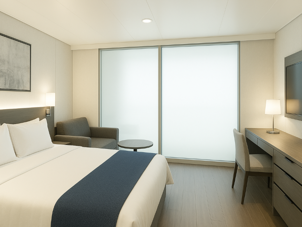 Marine Smart Glass Cruise Cabin Off