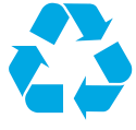 Universal Recycling Symbol blue